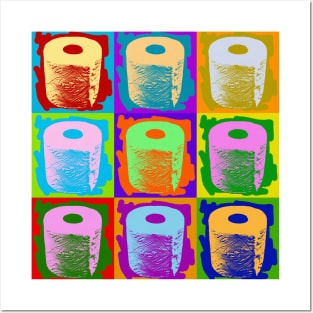 Toilet Paper Roll Pop Art Style Quarantined 2020 Funny TP Shortage Posters and Art